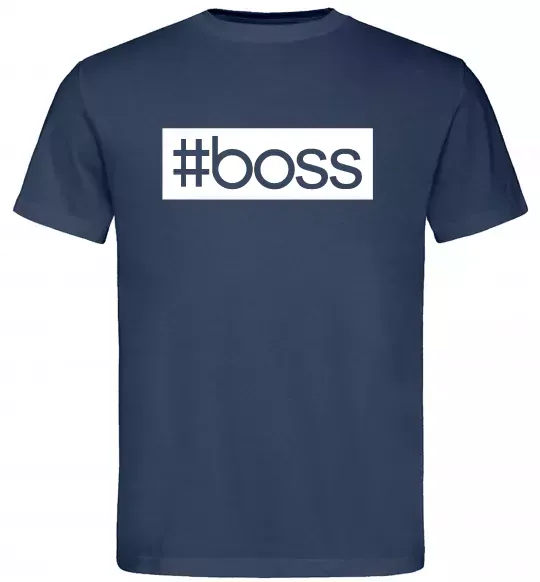 Чоловіча футболка Boss на спині Темно-синій фото