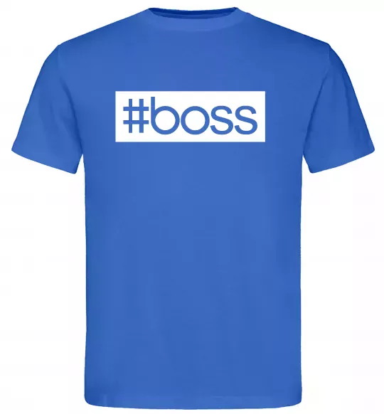 Чоловіча футболка Boss на спині Яскраво-синій фото