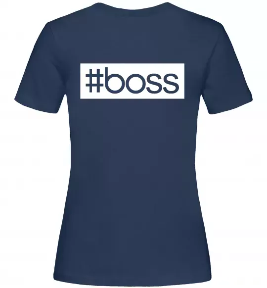 Жіноча футболка Boss на спині Темно-синій фото
