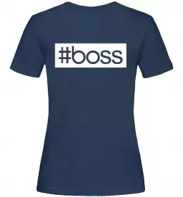 Жіноча футболка Boss на спині Темно-синій фото