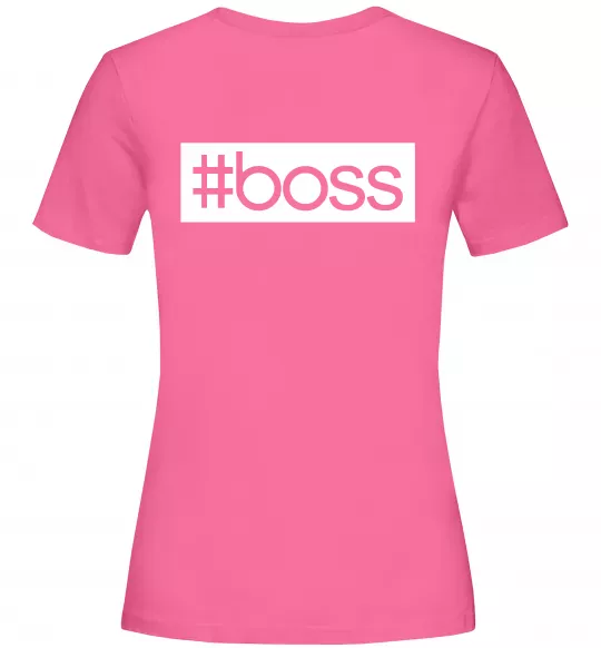 Жіноча футболка Boss на спині Яскраво-рожевий фото