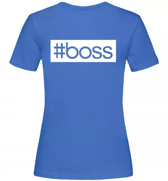 Жіноча футболка Boss на спині Яскраво-синій фото