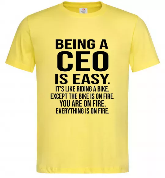 Мужская футболка Being a CEO is easy Лимонный фото
