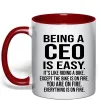 Чашка з кольоровою ручкою Being a CEO is easy Червоний Чашка з кольоровою ручкою Being a CEO is easy Червоний фото