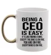 Чашка з кольоровою ручкою Being a CEO is easy Золото Чашка з кольоровою ручкою Being a CEO is easy Золото фото