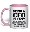 Чашка з кольоровою ручкою Being a CEO is easy Ніжно рожевий Чашка з кольоровою ручкою Being a CEO is easy Ніжно рожевий фото