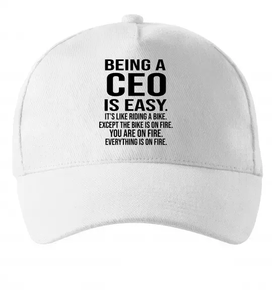 Кепка Being a CEO is easy Білий фото
