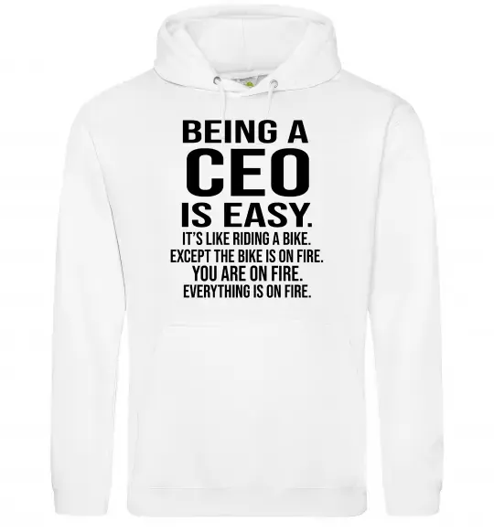 Чоловіча толстовка (худі) Being a CEO is easy Білий фото