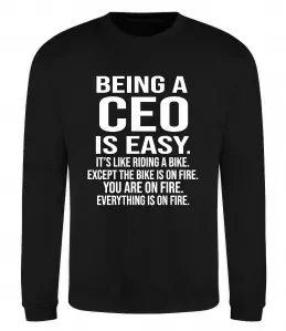 Світшот Being a CEO is easy Чорний фото
