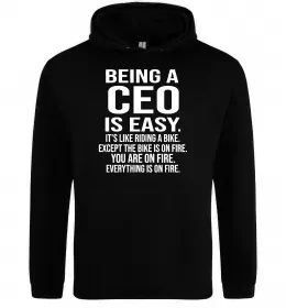 Чоловіча толстовка (худі) Being a CEO is easy Чорний фото