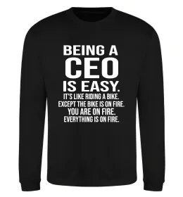 Свитшот Being a CEO is easy Черный фото