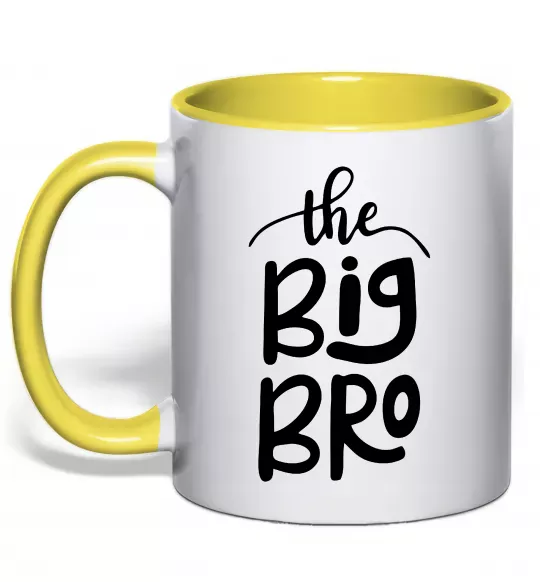 Чашка с цветной ручкой The big bro Солнечно желтый фото