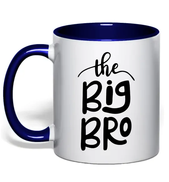 Чашка с цветной ручкой The big bro Глубокий темно-синий фото