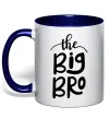 Чашка с цветной ручкой The big bro Глубокий темно-синий фото