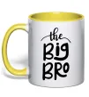 Чашка з кольоровою ручкою The big bro Лимонний фото