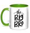 Чашка з кольоровою ручкою The big bro Лаймовий фото