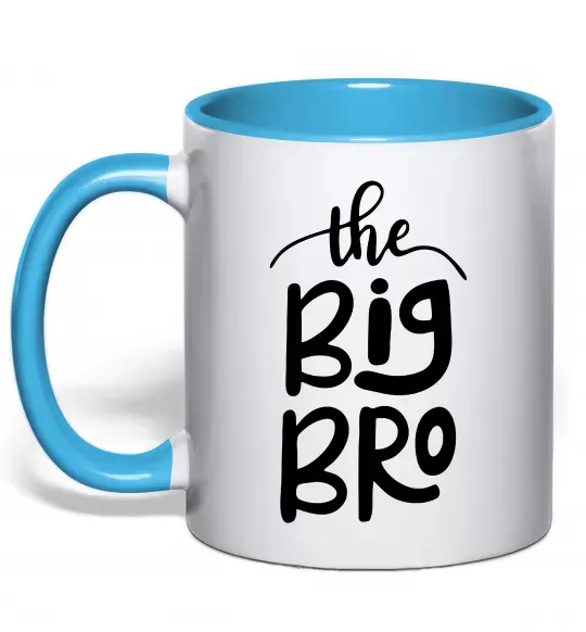 Чашка с цветной ручкой The big bro Голубой фото