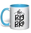 Чашка с цветной ручкой The big bro Голубой фото
