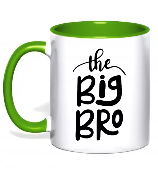 Чашка с цветной ручкой The big bro Зеленый фото