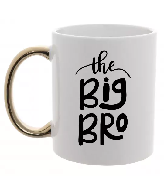 Чашка с цветной ручкой The big bro Золото фото