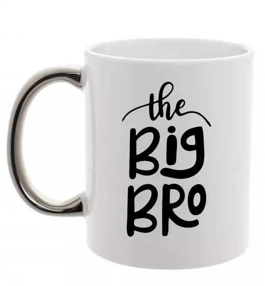 Чашка с цветной ручкой The big bro Серебро фото
