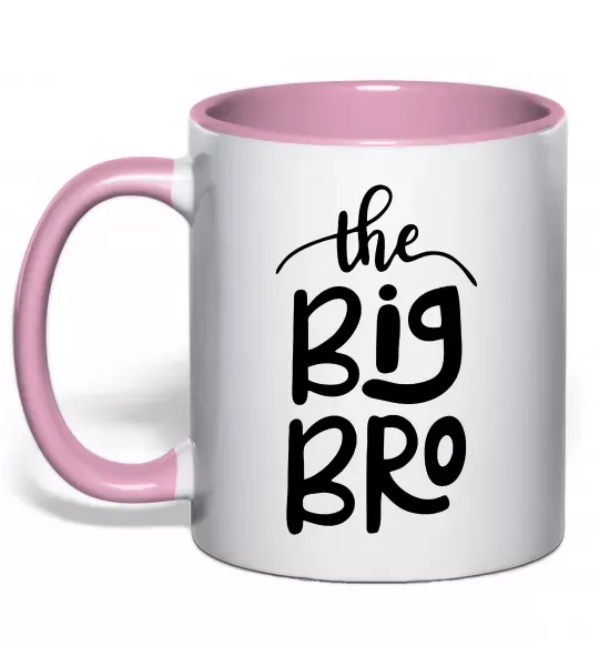 Чашка с цветной ручкой The big bro Нежно розовый фото