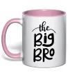 Чашка с цветной ручкой The big bro Нежно розовый фото