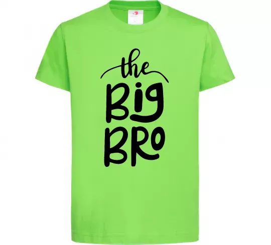 Детская футболка The big bro Лаймовый фото
