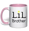 Чашка з кольоровою ручкою Lil brother Ніжно рожевий Чашка з кольоровою ручкою Lil brother Ніжно рожевий фото