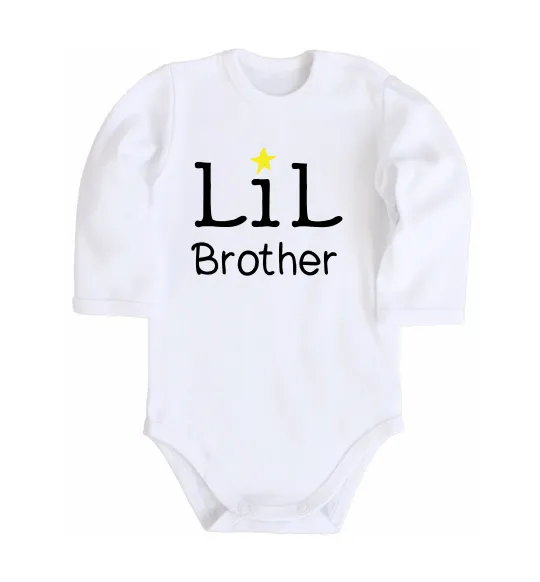 Дитячий бодік Lil brother Білий фото