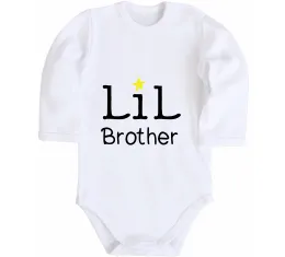 Детский боди Lil brother Белый фото