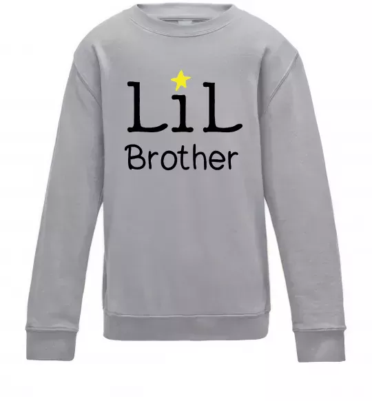 Детский Свитшот Lil brother Серый меланж фото