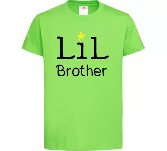 Дитяча футболка Lil brother Лаймовий фото