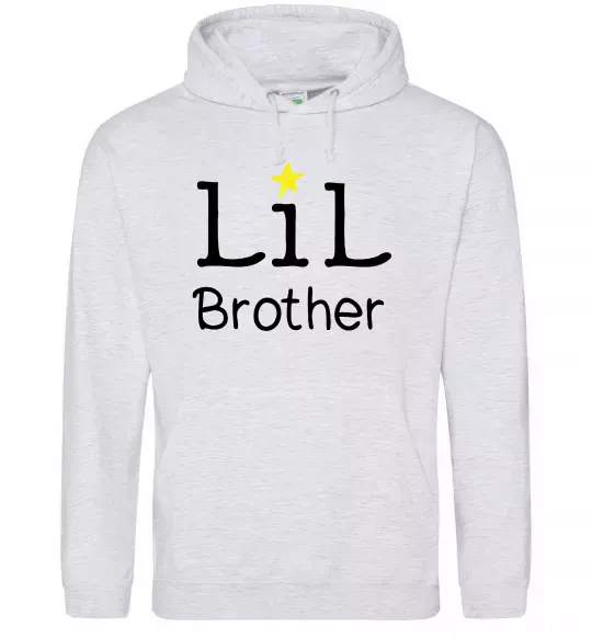 Чоловіча толстовка (худі) Lil brother Сірий меланж фото