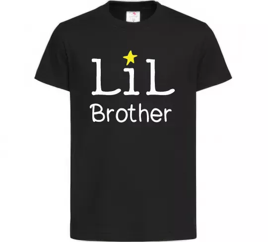 Дитяча футболка Lil brother Чорний фото