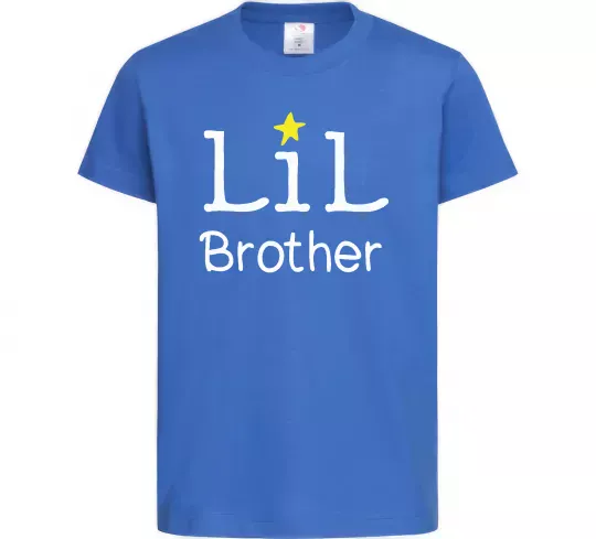 Дитяча футболка Lil brother Яскраво-синій фото