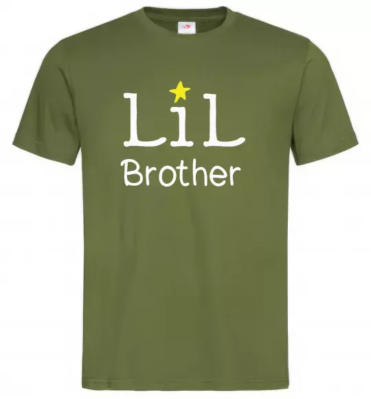Мужская футболка Lil brother Оливковый фото