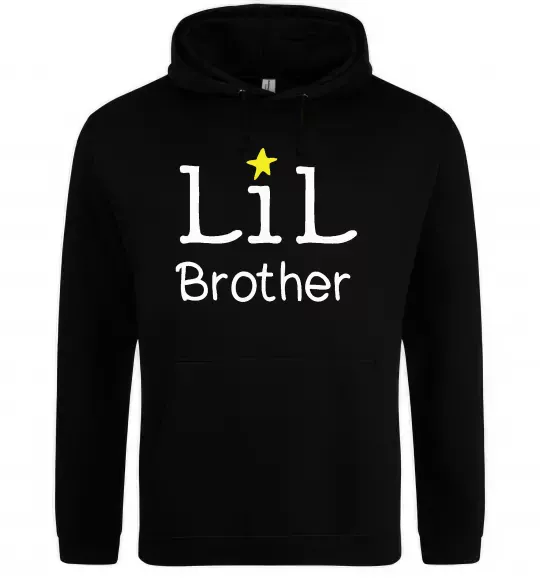 Чоловіча толстовка (худі) Lil brother Чорний фото
