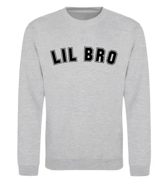 Свитшот Lil bro Серый меланж фото