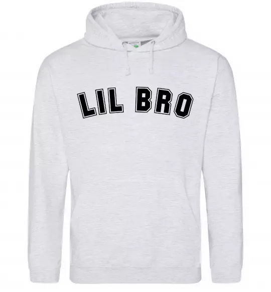 Мужская толстовка (худи) Lil bro Серый меланж фото
