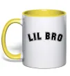 Чашка с цветной ручкой Lil bro Лимонный фото