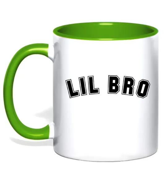 Чашка с цветной ручкой Lil bro Лаймовый фото