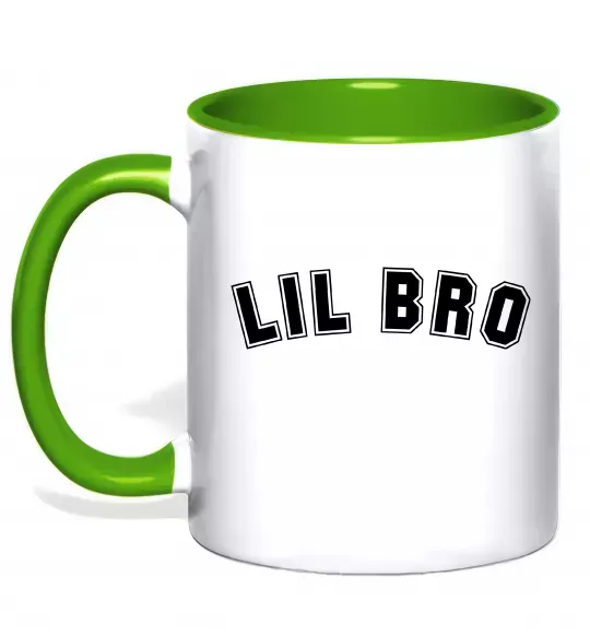 Чашка с цветной ручкой Lil bro Зеленый фото