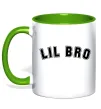 Чашка с цветной ручкой Lil bro Зеленый фото