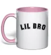 Чашка с цветной ручкой Lil bro Нежно розовый фото