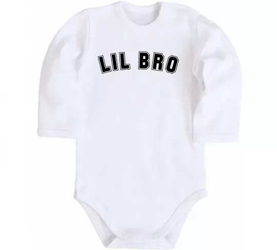 Дитячий бодік Lil bro Білий фото