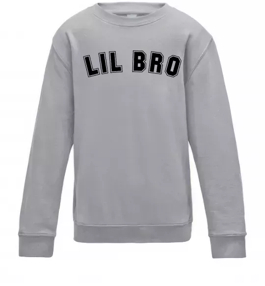 Детский Свитшот Lil bro Серый меланж фото