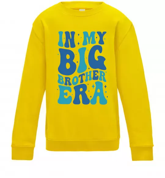Детский Свитшот In my big brother era Солнечно желтый фото