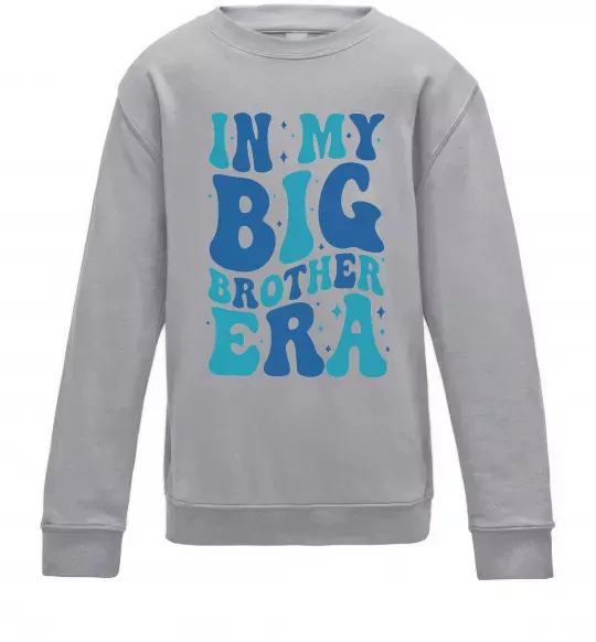 Детский Свитшот In my big brother era Серый меланж фото