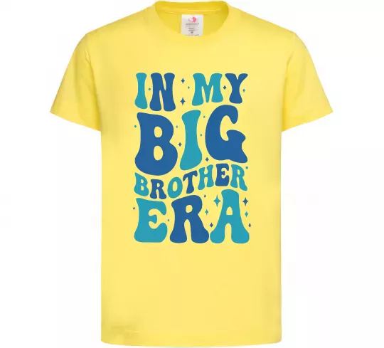 Дитяча футболка In my big brother era Лимонний фото